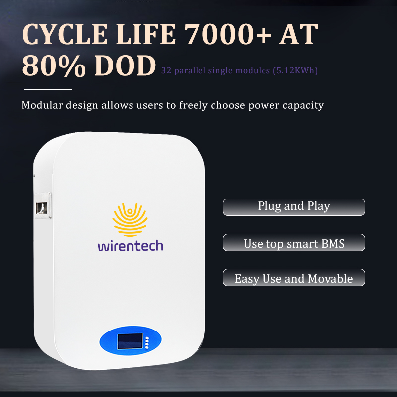Customizable 5kW, 10KW Household Use 10kwh Deep Cycle High Capacity Lithium Ion Solar Battery LiFePO4 Solar Battery Energy Storage Battery Powerwall